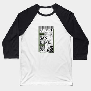 san diego flight ticket boarding pass Baseball T-Shirt